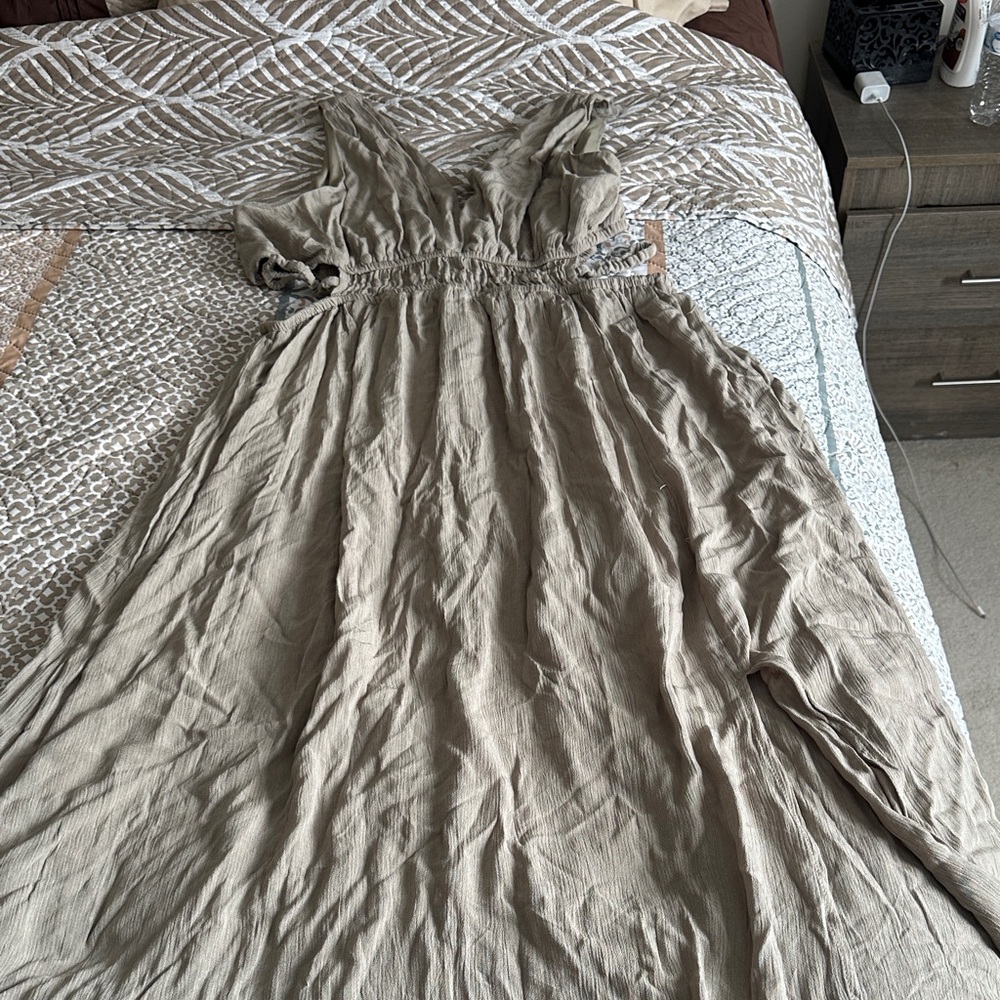 Elegant Tan Maxi Dress